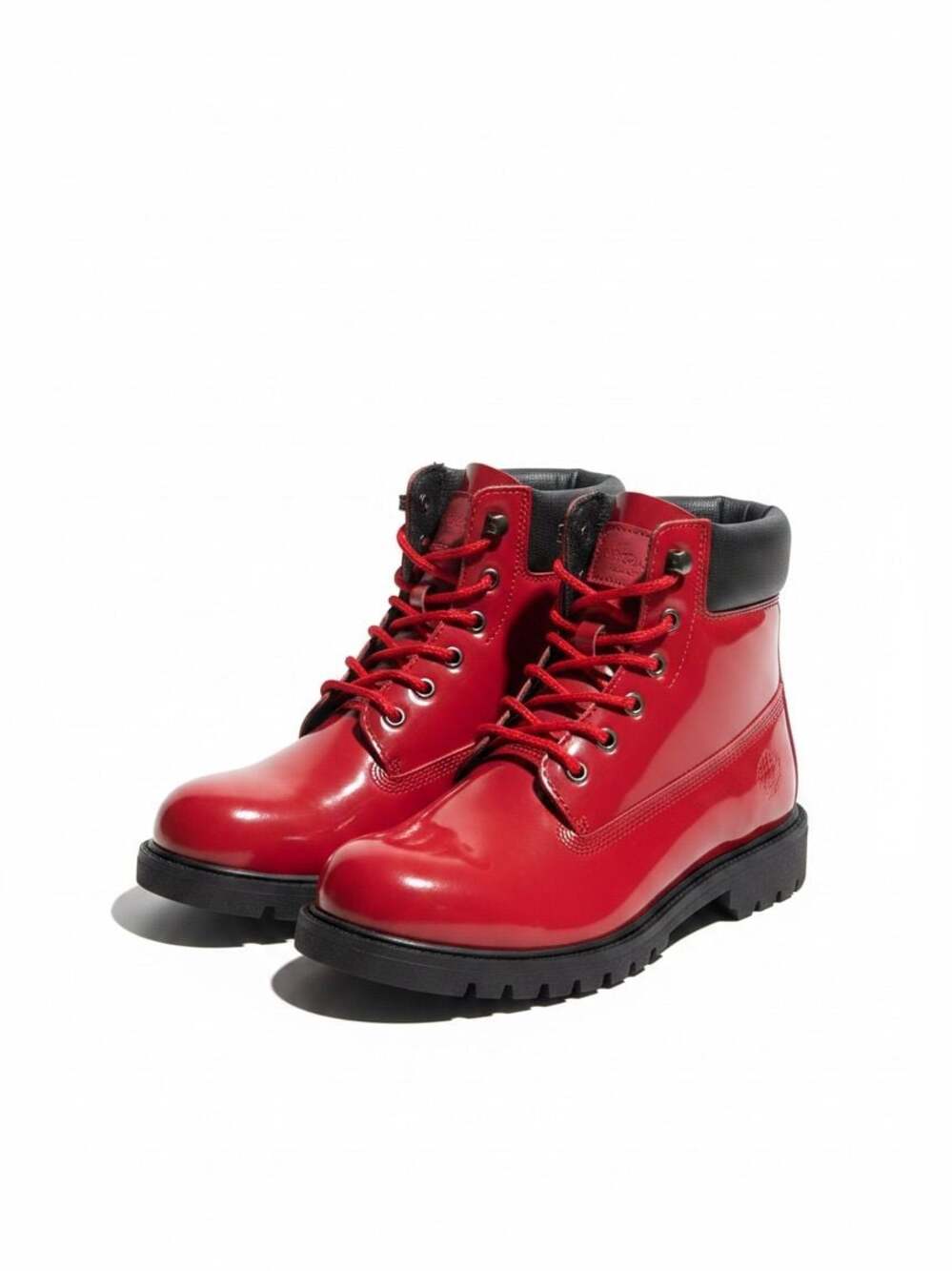 9 & Co Red Waterproof Lace-Up Lug Sole Boots Size 8